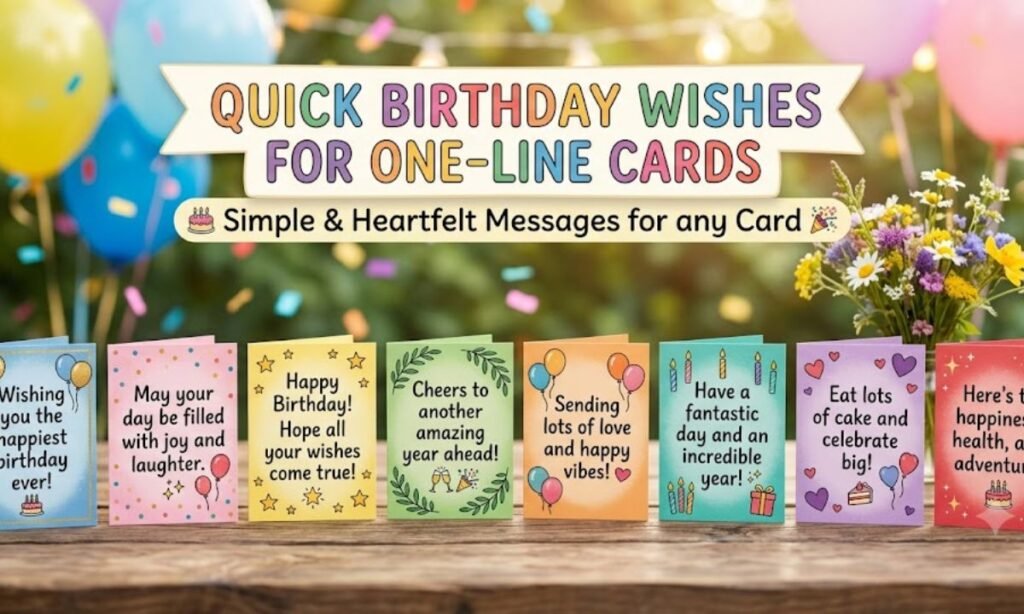 One-Line Birthday Wishes for Quick Cards